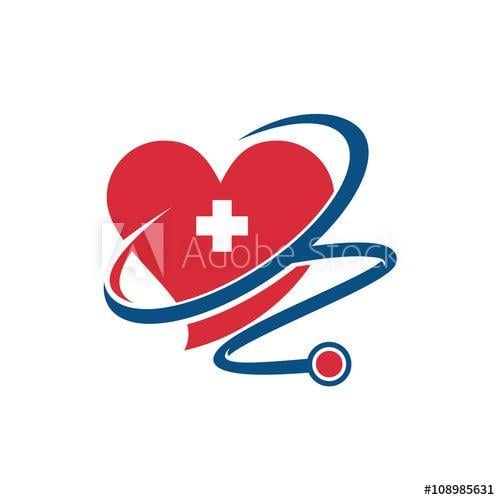 Heart and Cross Logo - Stethoscope Heart Cross Health Logo Template - Buy this stock vector ...