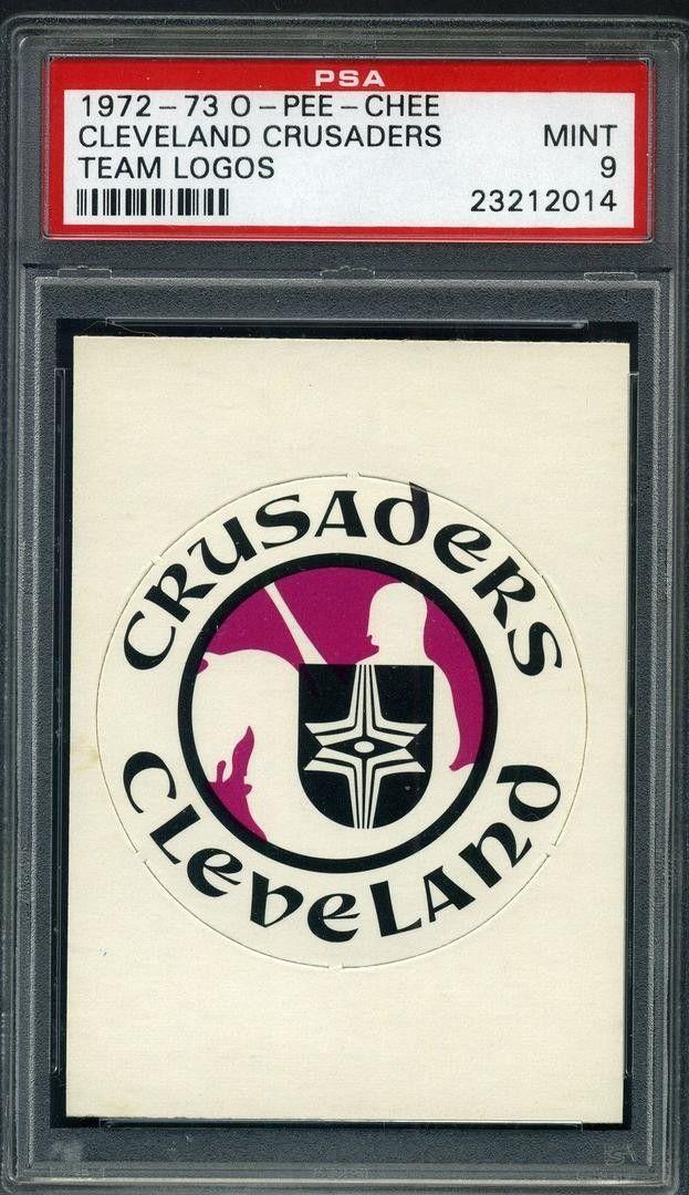 Cleveland Crusaders Logo - 1972 73 OPC WHA LOGO Cleveland Crusaders PSA 9 MINT