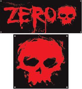 Zero Skateboard Logo - ZERO SKATEBOARDS / ZERO SKULL Ramp Banner / Vinyl Skateboard