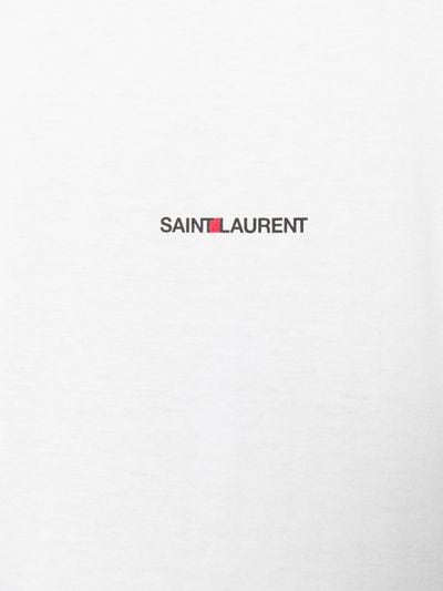 Saint Laurent Logo - Saint Laurent white Cotton saint laurent logo tshirt| Stefaniamode.com