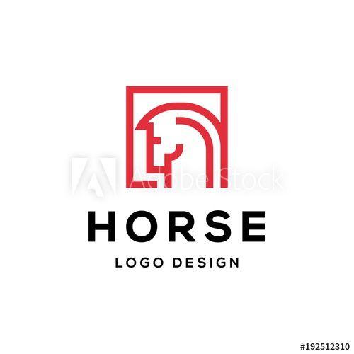 Simple Square Logo - Head Horse Logo, Simple Square Line Head Design Logo Vector - Buy ...