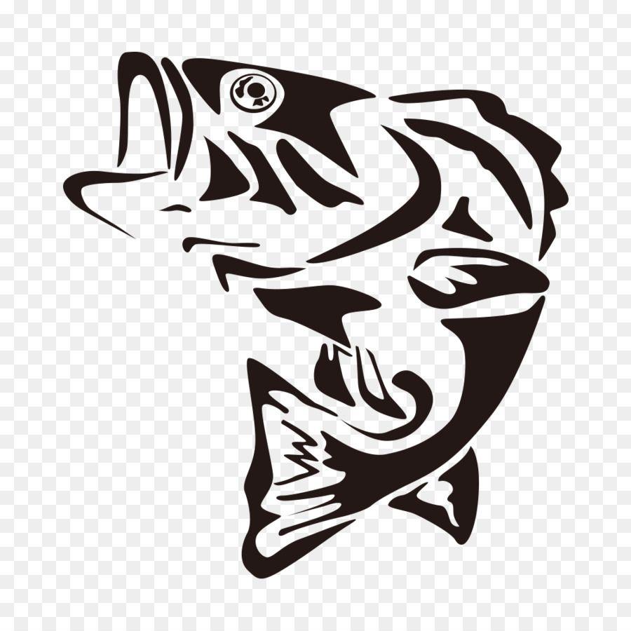 Black Bass Logo - Largemouth bass Fishing Clip art drawing fish png download