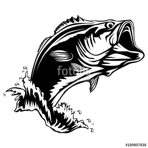 Black Bass Logo - New bass fishing isolated