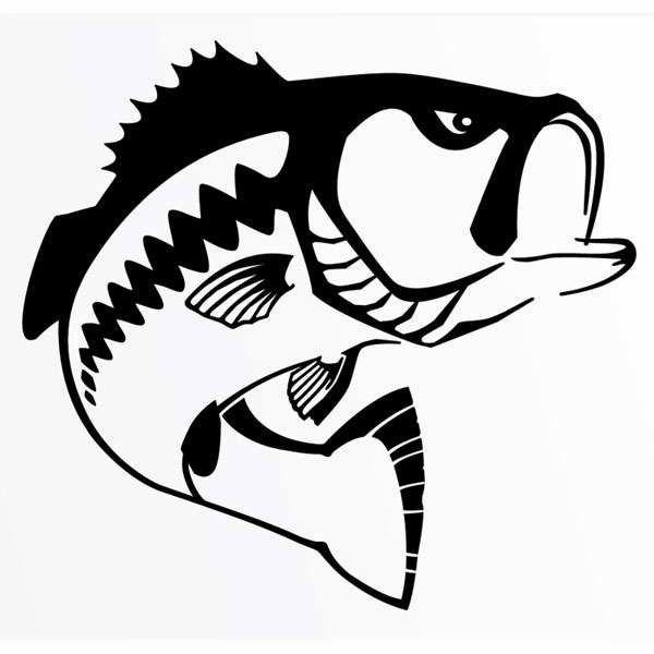 Black Bass Logo - Steelfin Largemouth Bass Decals Black