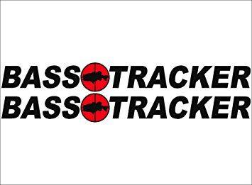 Black Bass Logo - BLACK / BASS Tracker Boats retro Logo Decal PAIR 5x42