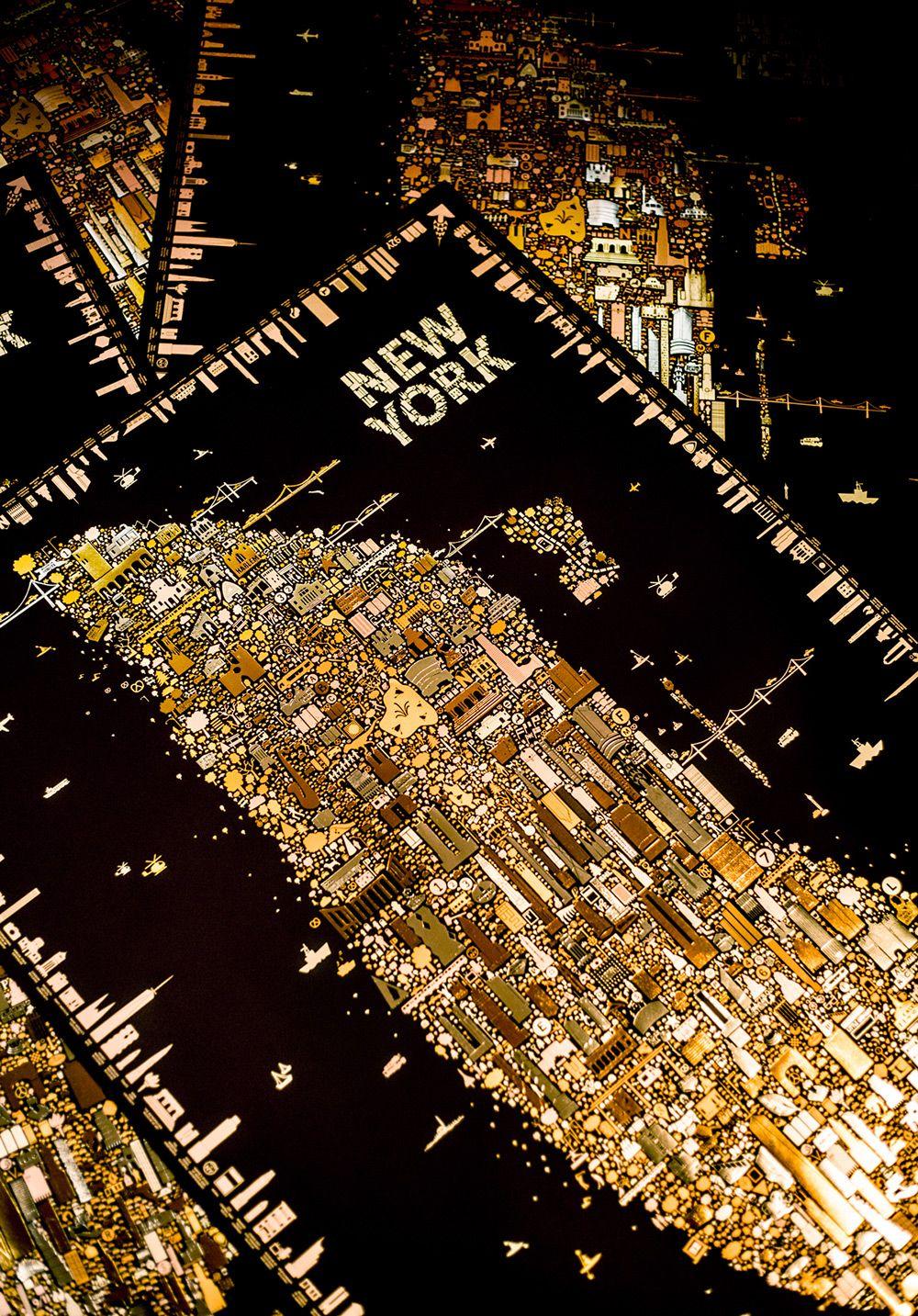 Gold New York Logo - A Stunning Gold Foil Rendering of New York Icon Inspired