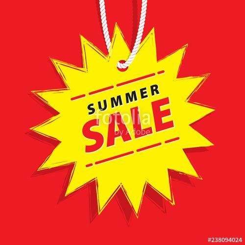 Red and Yellow Sun Logo - Price tag summer promotion website square banner heading design on ...
