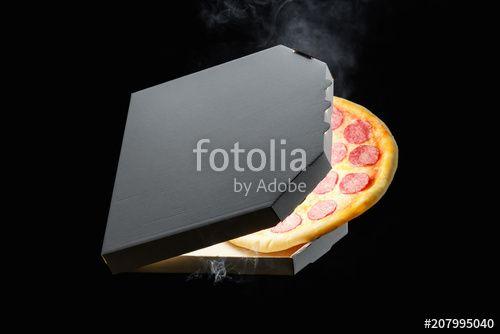 Supreme Smoke Logo - Hot supreme thin crust pizza cooking in oven with steam and smoke ...