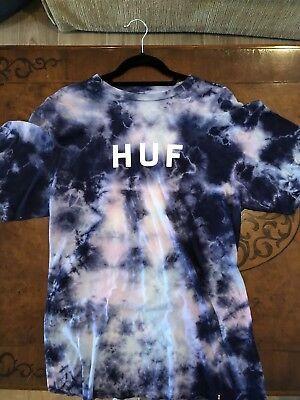 Supreme Smoke Logo - HUF TIE-DYE LOGO T-Shirt Mens Skatewear Blue - $19.99 | PicClick