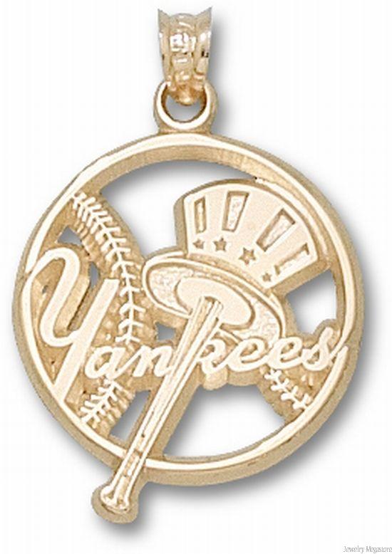 Gold New York Logo - 14kt Gold New York Yankees Charm Pendant 7 8 (MLB). Pendants