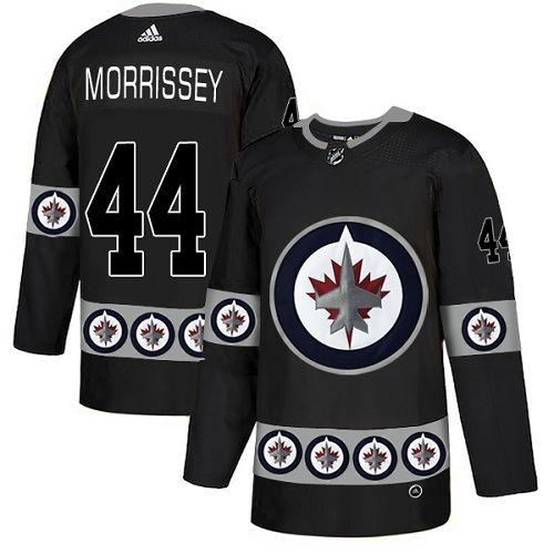 Winnipeg Jets Team Logo - Men's Winnipeg Jets #44 Josh Morrissey Authentic Black Team Logo ...