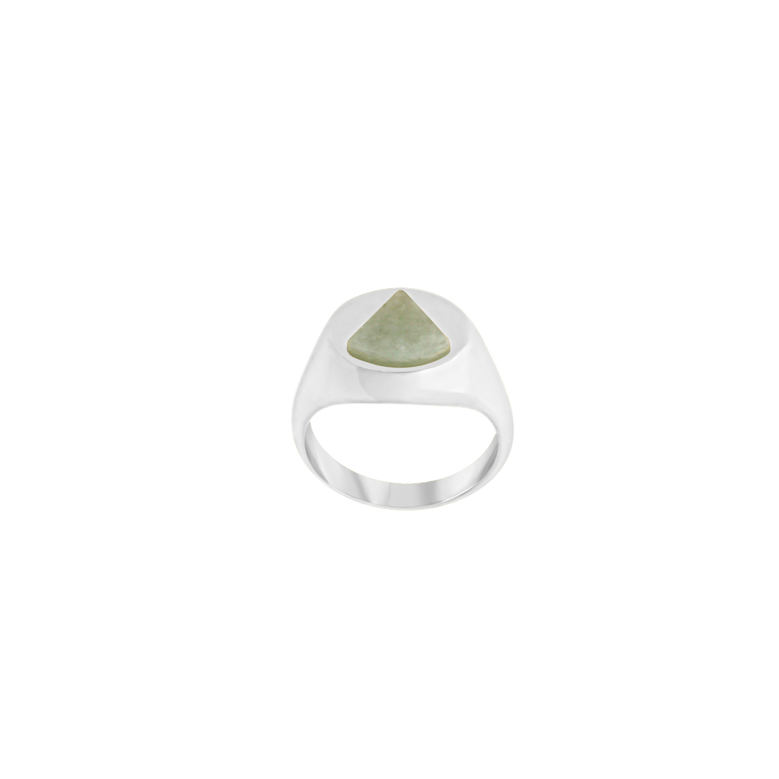 Silver Triangle Green Triangle Logo - Paloma Triangle Silver Signet Ring