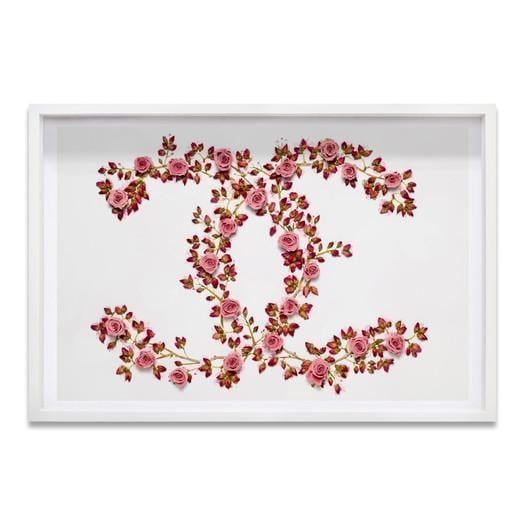 Chanel Floral Logo - Chanel Floral Rose Pink Wall Décor