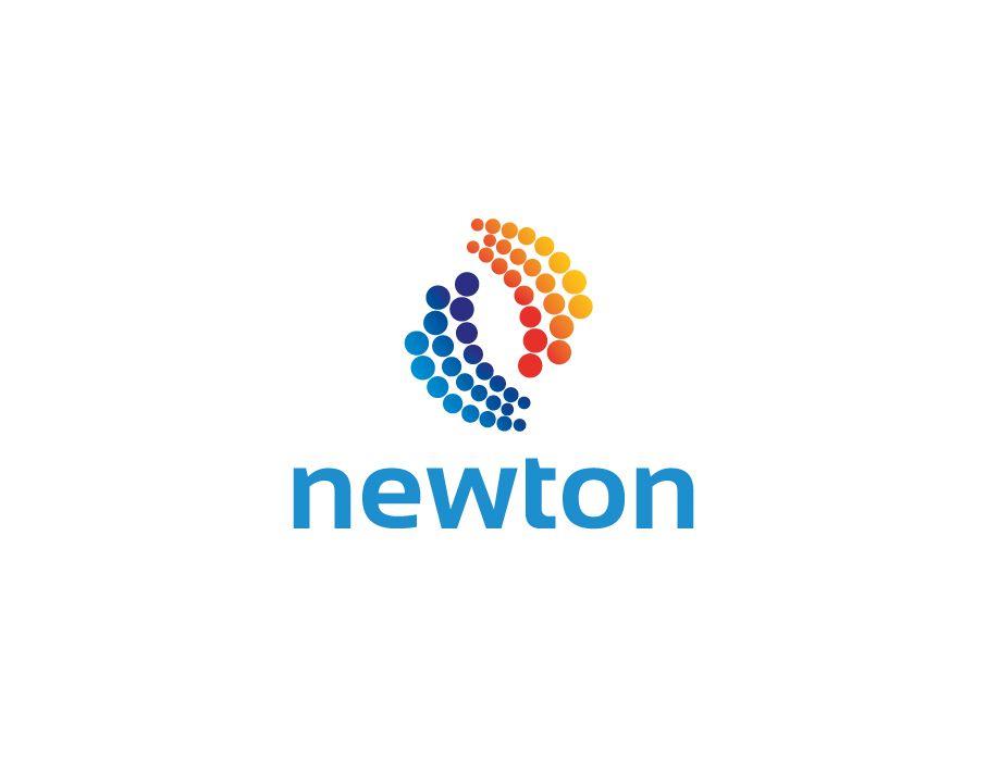 Spiral Colored Dots Logo - Newton Logo - Colorful Dots in Semi Spiral Design with Black Text ...