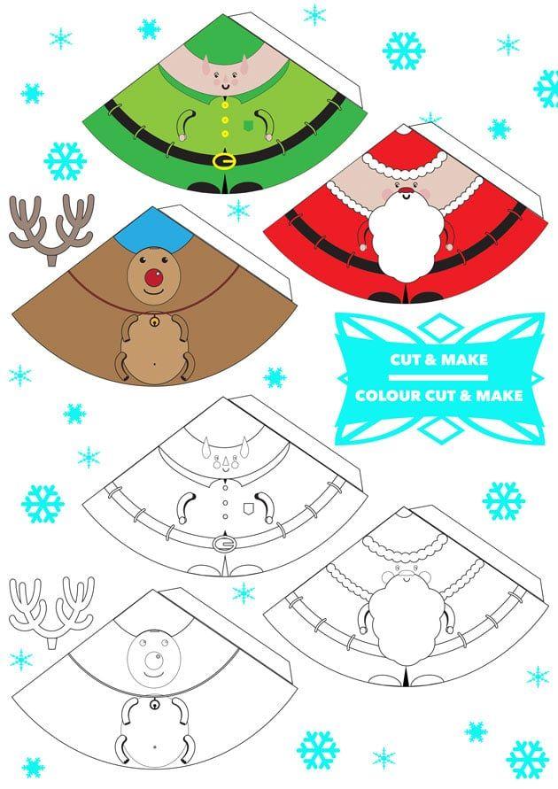 Christmas Printable Logo - Free printable 3D Christmas characters! Finger puppets, tree ...