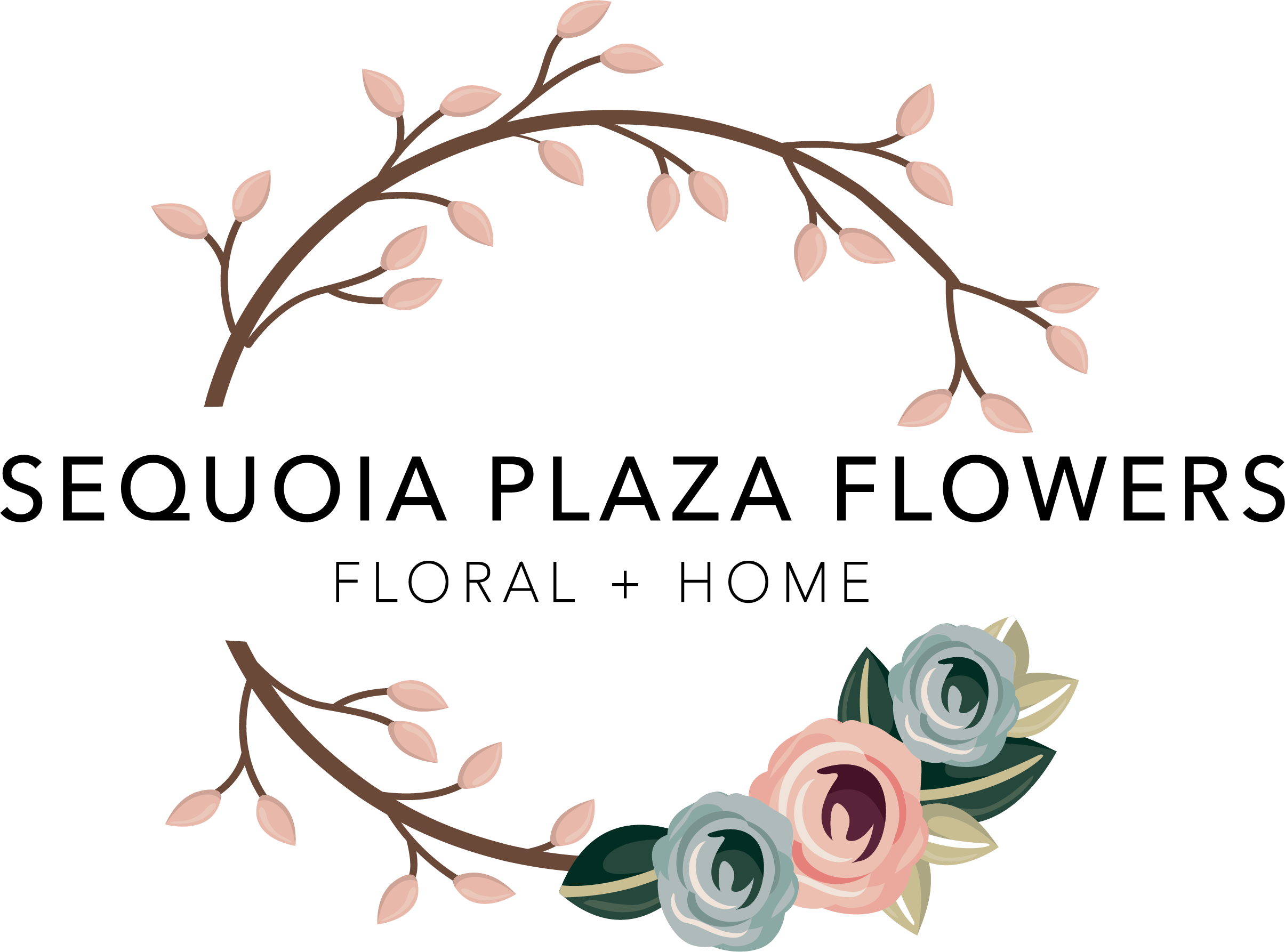 Fresh Flower Logo - Sequoia Plaza Flowers, Visalia CA. Local Flower Shop 93291
