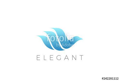 Fashion Swan Logo - Flying Bird Logo vector. Dove Swan Cosmetics Fashion Luxury
