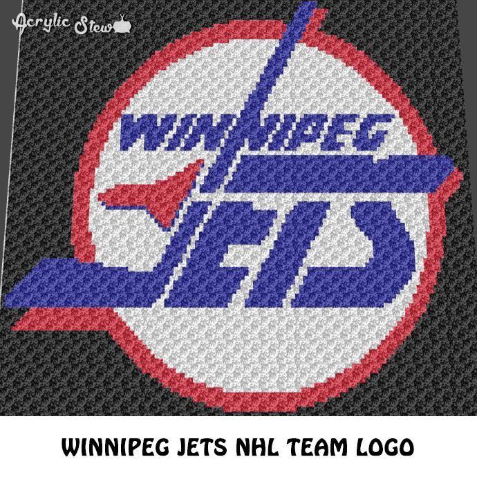 Winnipeg Jets Team Logo - Winnipeg Jets NHL Team Vintage Logo Manitoba Hockey Team crochet ...