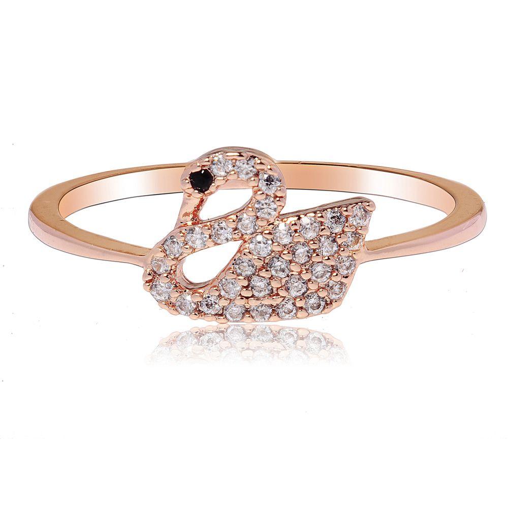 Fashion Swan Logo - Wholesale Gold Classic Fashion Crystal Swan Ring