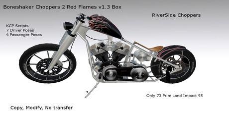 Box with White Flames Red Logo - Second Life Marketplace - Boneshaker Choppers 2 Red Flames Chopper ...