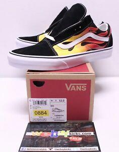 Box with White Flames Red Logo - Vans Old Skool Flames Black Red White Sneakers Men's Size 12 Brand
