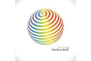 Rainbow Ball Logo - Rainbow ball logo Illustrations Creative Market