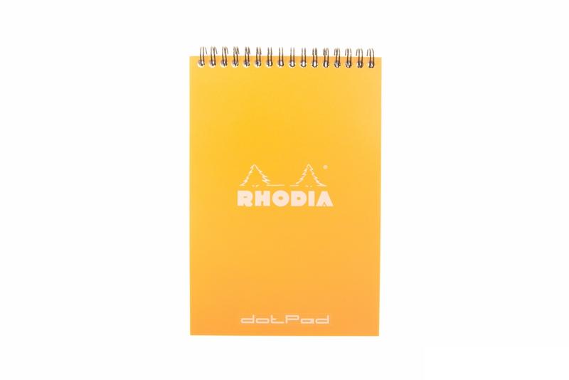 Dots Orange Spiral Logo - Rhodia No. 16 Top Wirebound Notebook, Dot Grid 5.875 x