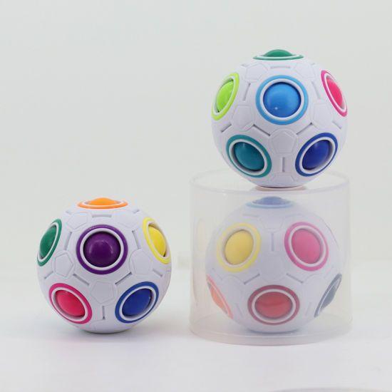 Rainbow Ball Logo - China Custom Logo Printed 12 Holes Fidget Cube Magic Rainbow Ball