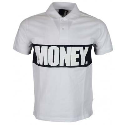 Polo Clothing Logo - Money Clothing Block SS Printed Logo White Polo