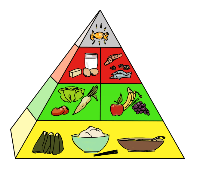 Red Green and Yellow Food Logo - Lions in Japan: Yellow, Red and Green Foods: The Japanese Food Pyramid