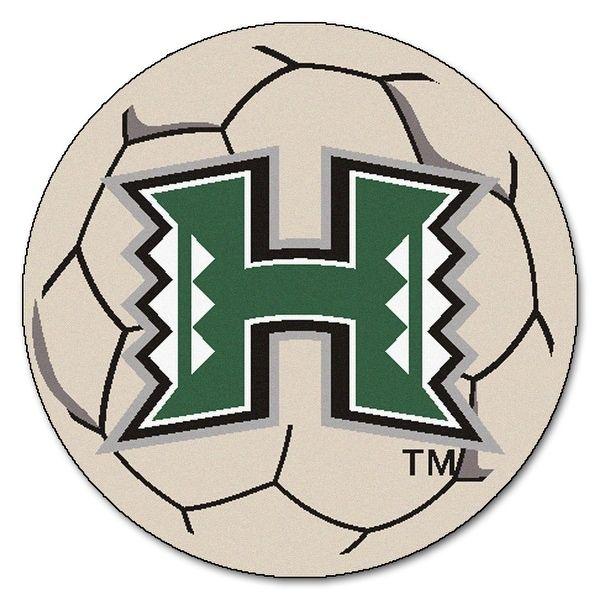 Rainbow Ball Logo - NCAA University of Hawaii Rainbow Warriors Soccer Ball Mat Round