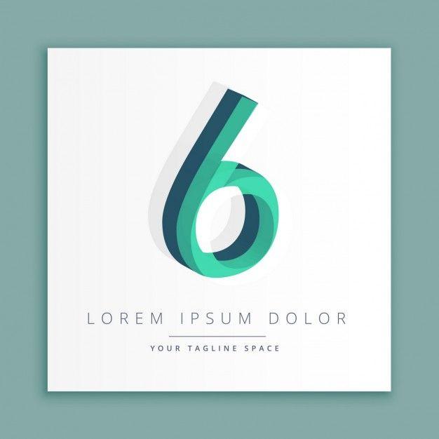 6 Logo - 3D logo with number 6 Vector