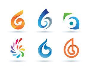 6 Logo - Set of Abstract Letter U Logo - Vibrant and Colorful Icons Logos ...