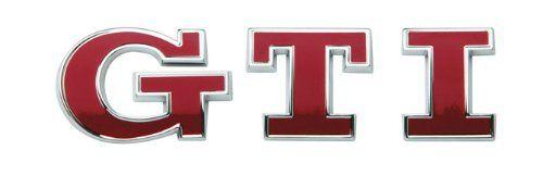 GTI Logo - Sumex Log1655 Gti Emblem - Chrome/ Red - Chrome Silver Car Logo ...