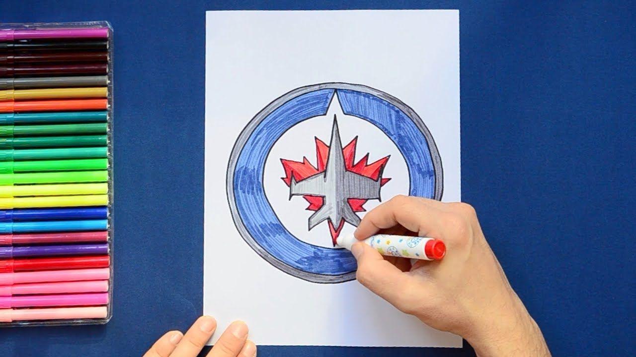 Winnipeg Jets Team Logo - How to draw and color the Winnipeg Jets Logo - NHL Team Series - YouTube