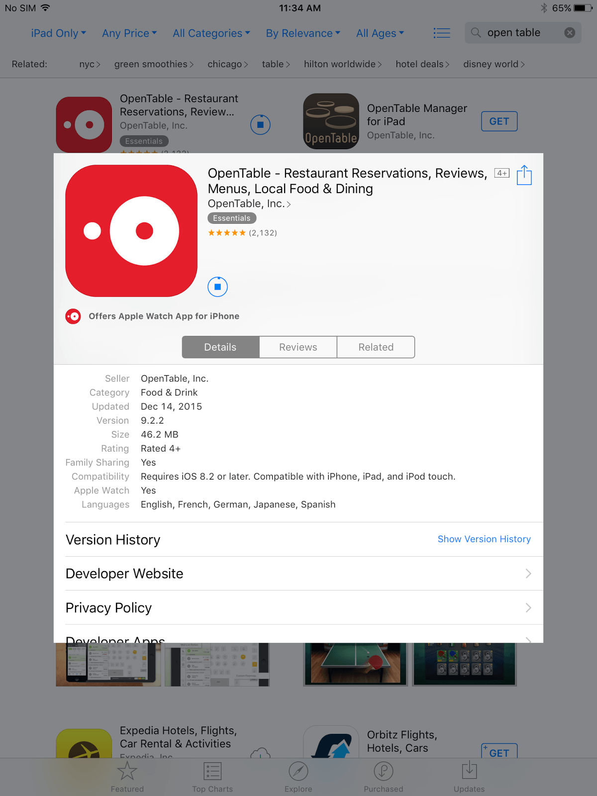 OpenTable App Logo - Random iPad complaints that no one will ever read: OpenTable