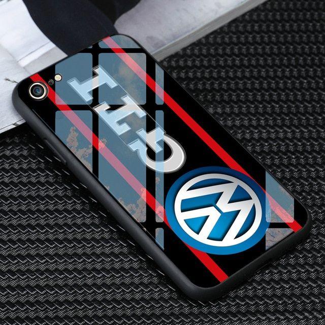 GTI Logo - Tempered glass Volkswagen VW Golf GTI logo Phone Case for iphone X