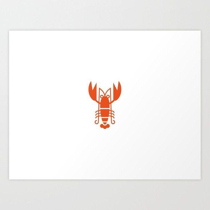 Crayfish Logo - Lobster Logo - Crayfish Art Print by bylobster