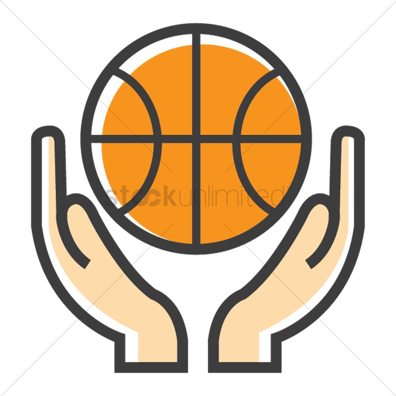 Basketball with Hands Logo - Hands presenting basketball ball Vector Image - 1991370 | StockUnlimited
