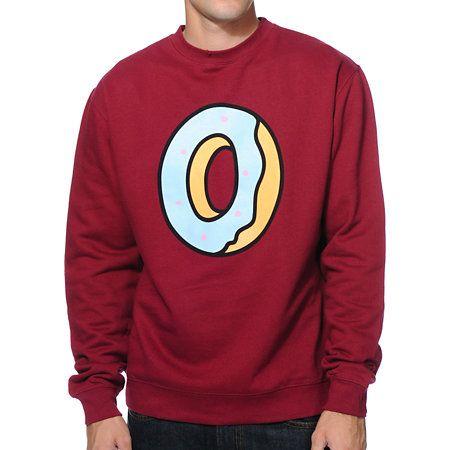 Odd Future Single Donut Logo - Odd Future Single Donut Red Crew Neck Sweatshirt | Fashion ...