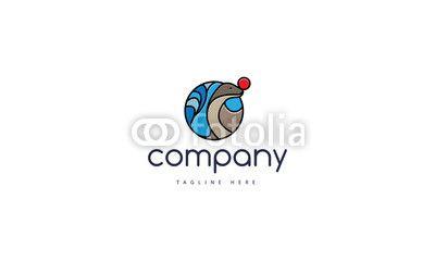 Red Ball Company Logo - Abstract logo of a fur seal with a red ball on its nose. Buy