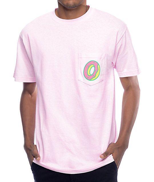 Odd Future Single Donut Logo - Odd Future Single Donut Pink Pocket T Shirt
