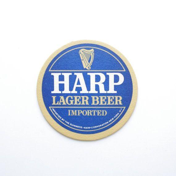 Harp Beer Logo - Vintage Harp bier onderzetters Set van 4 door ThisCharmingManCave ...