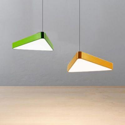 Green Yellow Triangle Logo - Modern Lighting Metal Led Pendant Light In Green Yellow Triangle