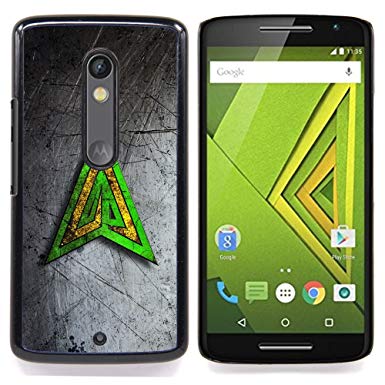 Green Yellow Triangle Logo - For MOTOROLA MOTO X PLAY XT S Type Green Yellow Triangle