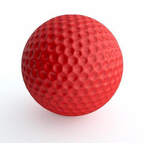Red Ball Company Logo - RED Golf Ball Sponsor - Company logo on RED trophy golf ball and ...