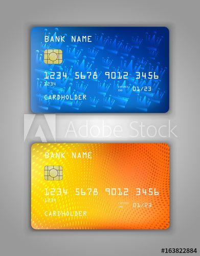 Dots Orange Spiral Logo - Vector set Realistic credit bank card mockup. Crown, spiral, dots