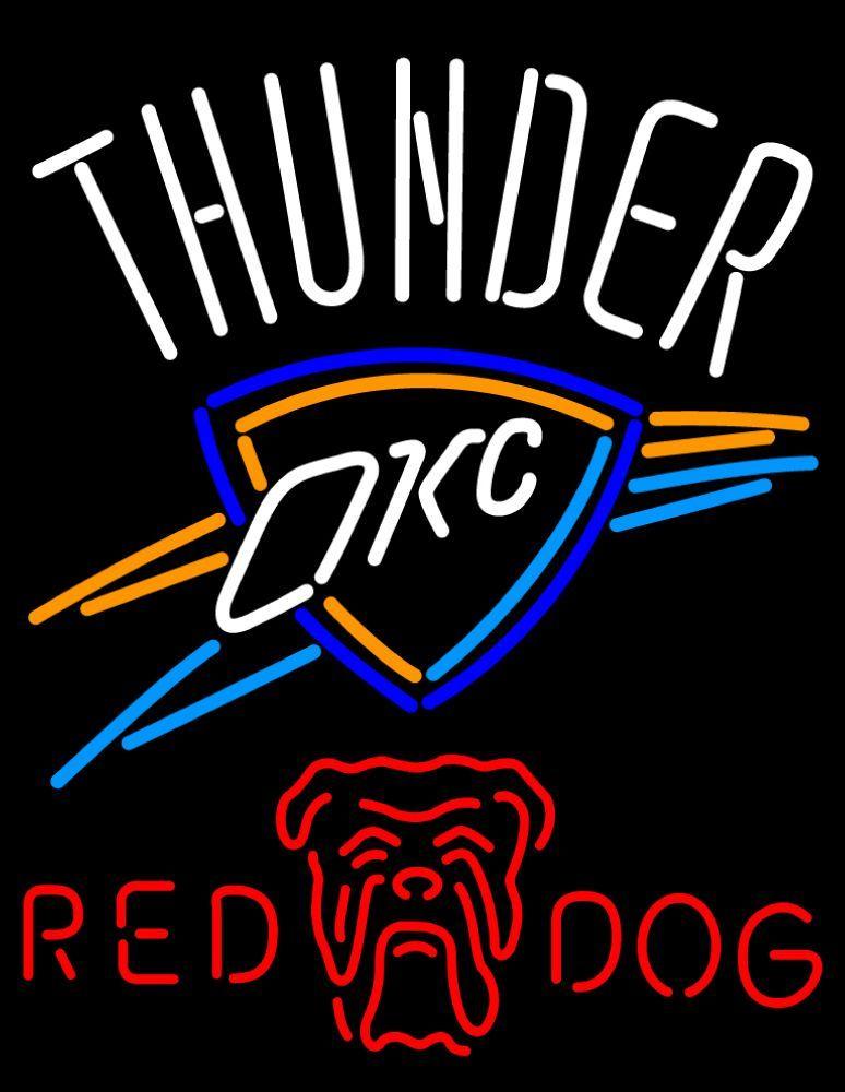 Original Red Dog Beer Logo - Red Dog Oklahoma City Thunder NBA Neon Beer Sign, Red Dog with NBA ...