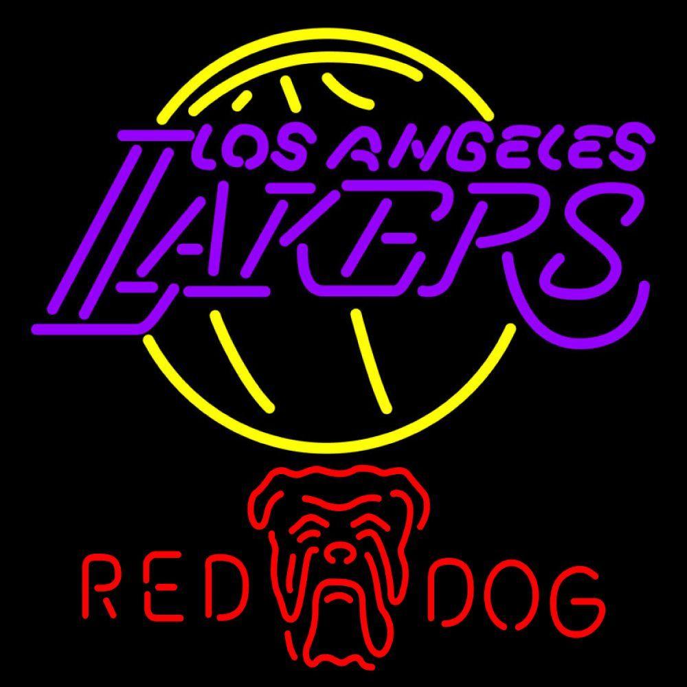 Original Red Dog Beer Logo - Red Dog Los Angeles Lakers NBA Neon Beer Sign, Red Dog with NBA ...
