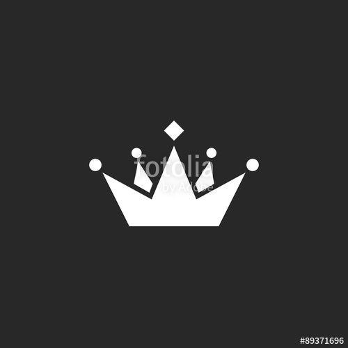 White Crown Logo - Mockup crown logo or icon, black and white template business card ...